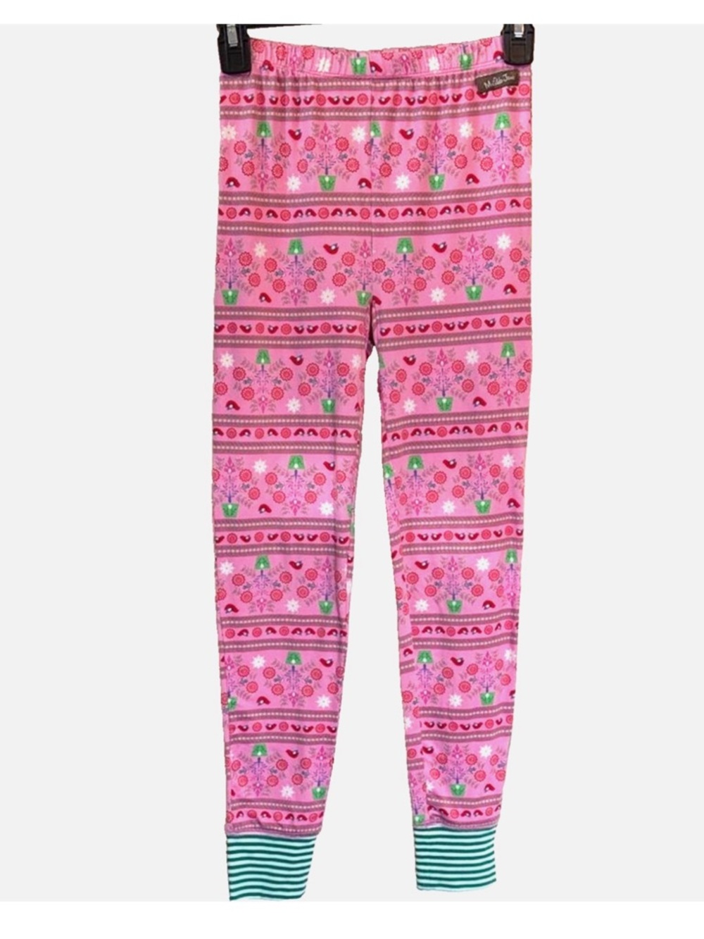 Matilda Jane Girls Leggings Size 12 Pink Floral Heart Stripe Knit Boutique